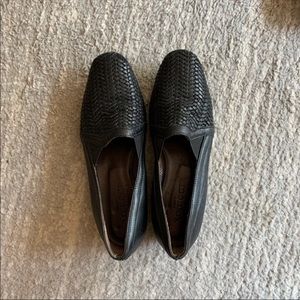 Sesto meucci Black Braided leather flats